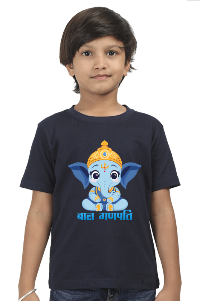 Jai Ganesha Power Round Neck Half Sleeve Classic T-Shirts for Boy Vastrdhamm