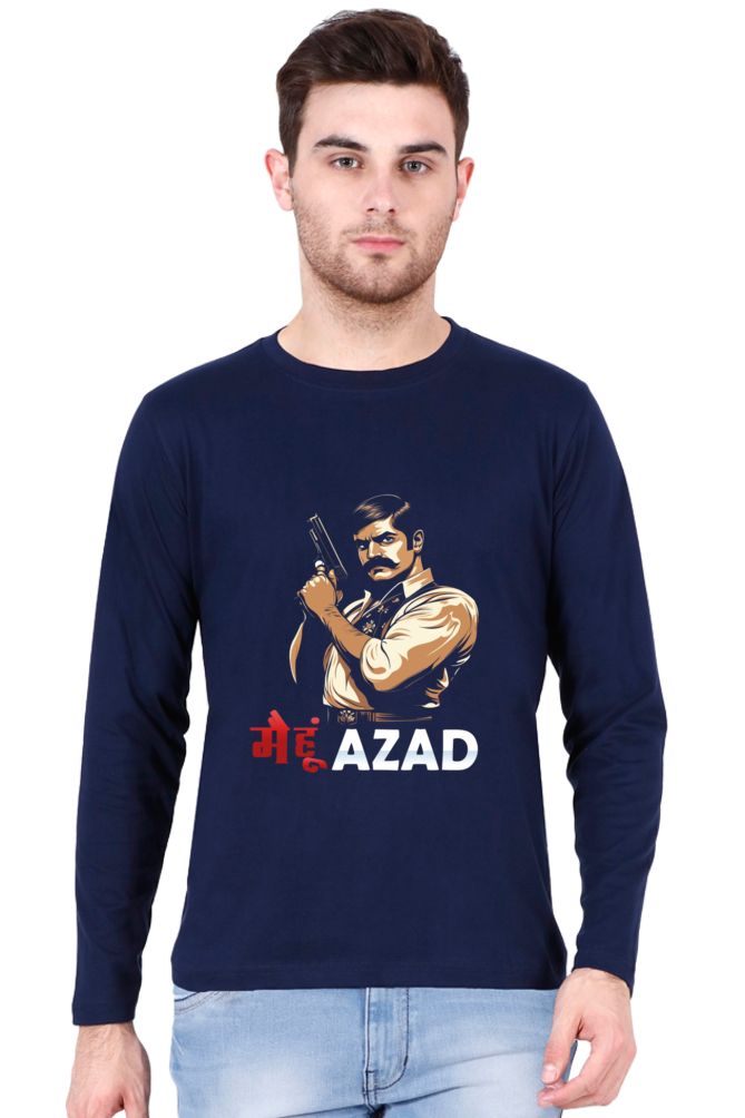 Chandra Shekhar Azad Revolution Round Neck Full Sleeve T-Shirts for Men Vastrdhamm