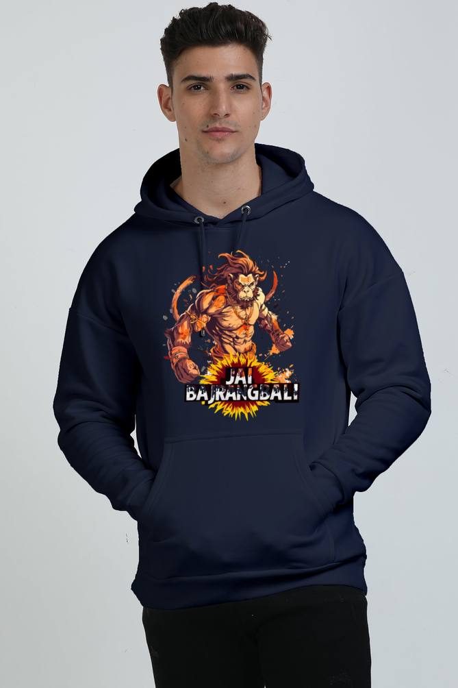 Hanuman Strong Oversized Hooded Sweatshirt T-Shirts for Men Vastrdhamm