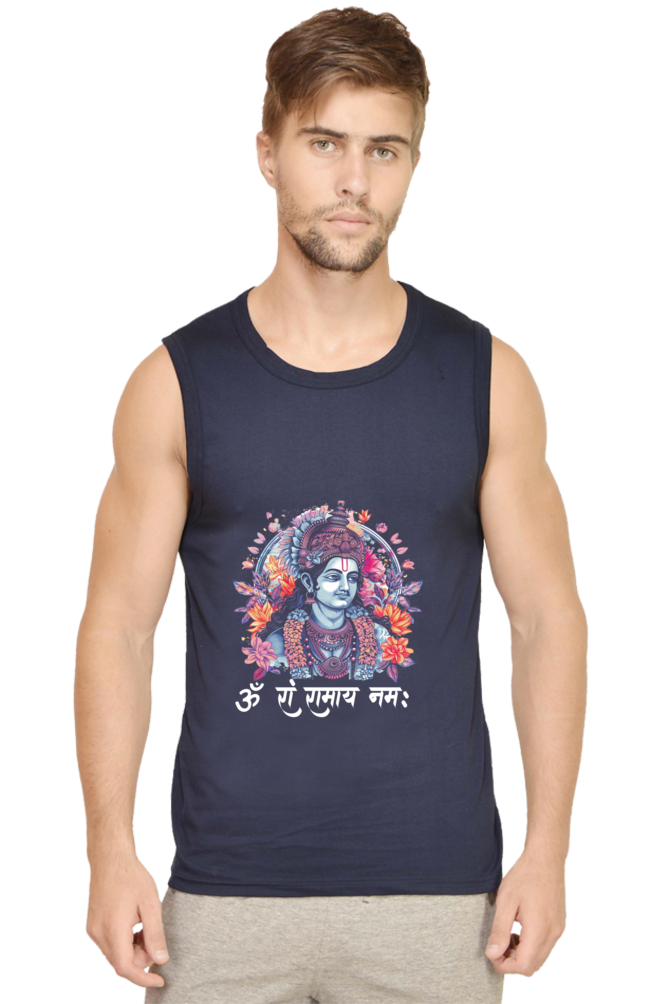 Ram Ji Righteous Path Round Neck Sleeveless T-Shirts  for Men Vastrdhamm