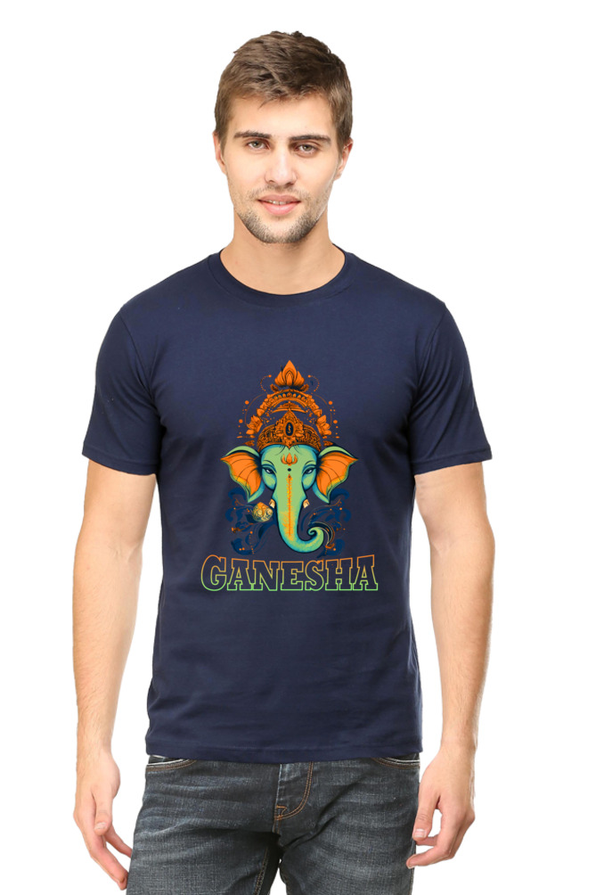 Jai Ganesha Glory Round Neck Half Sleeve Classic T-Shirts for Men Vastrdhamm