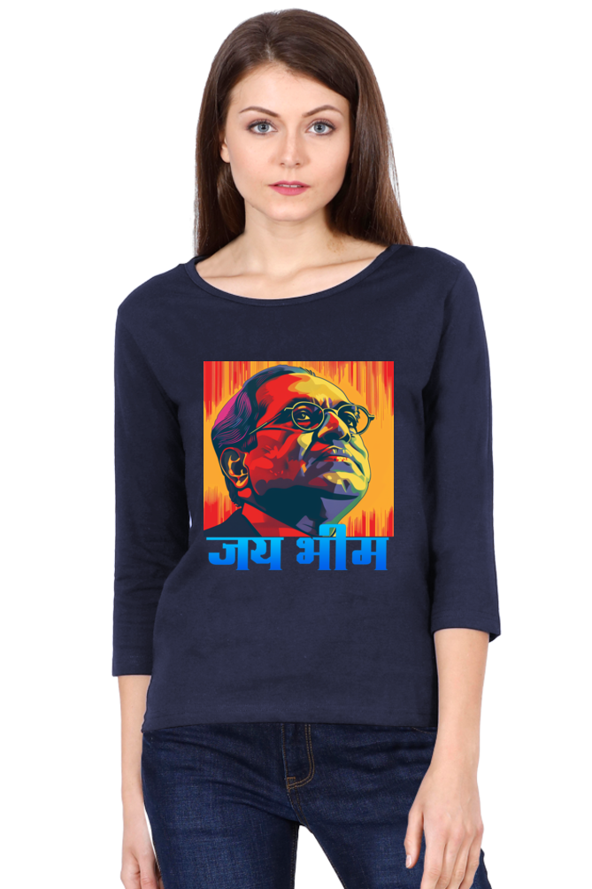 Ambedkar VisionRound Neck Full Sleeve T-Shirts for Women Vastrdhamm