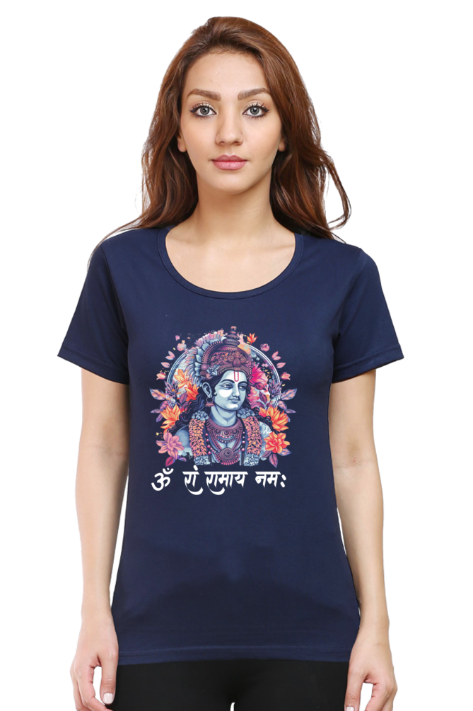 Ram Ji Righteous Path Round Neck Half Sleeve Classic T-Shirts for Women Vastrdhamm