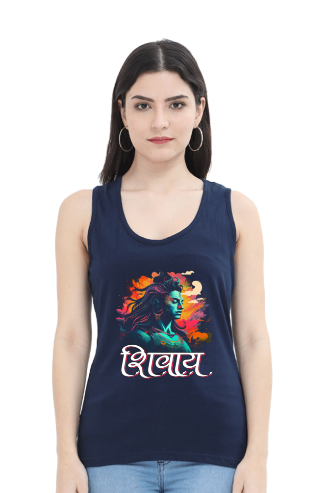 Shiv Ji Trishul Power Tank Top T-Shirts for Women Vastrdhamm