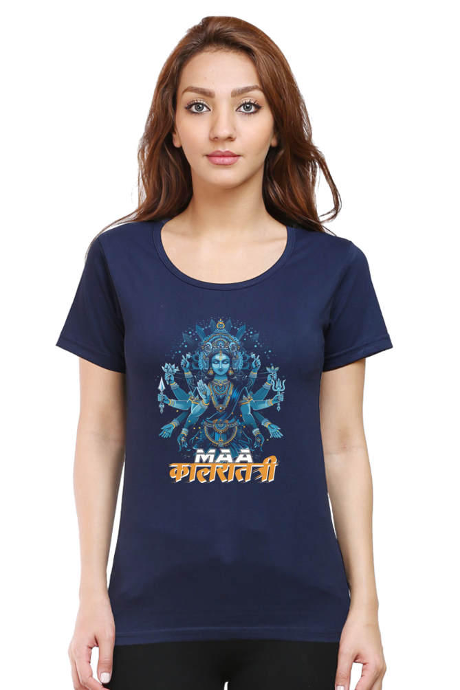 Durga Shakti Round Neck Half Sleeve Classic T-Shirts for Women Vastrdhamm