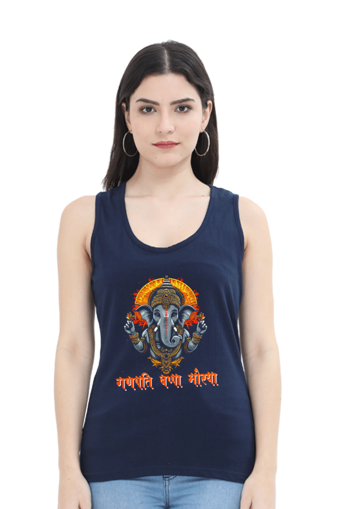 Jai Ganesha ProtectorTank Top T-Shirts for Women Vastrdhamm