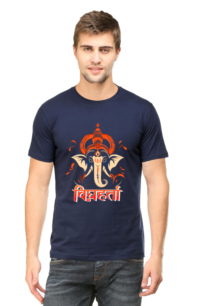 Jai Ganesha Spirit Round Neck Half Sleeve Classic T-Shirts for Men Vastrdhamm