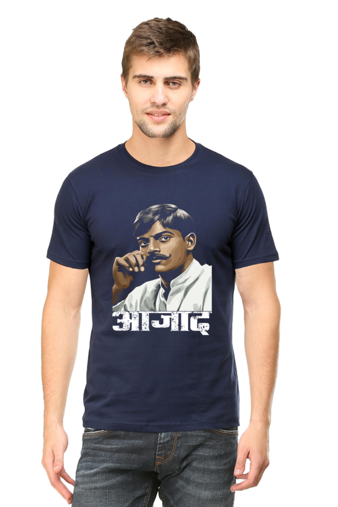 Chandra Shekhar Azad Courage Round Neck Half Sleeve Classic T-Shirts for Men Vastrdhamm