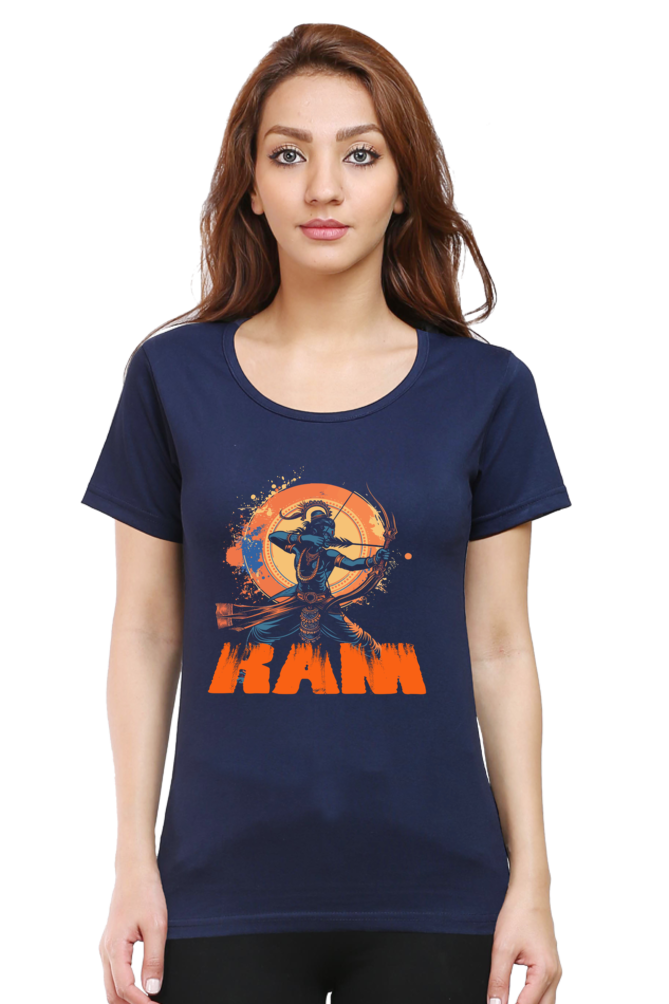 Ram Ji Maryada Purushottam Round Neck Half Sleeve Classic T-Shirts for Women Vastrdhamm