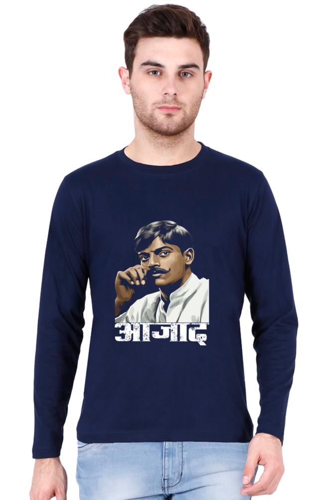 Chandra Shekhar Azad Courage Round Neck Full Sleeve T-Shirts for Men Vastrdhamm