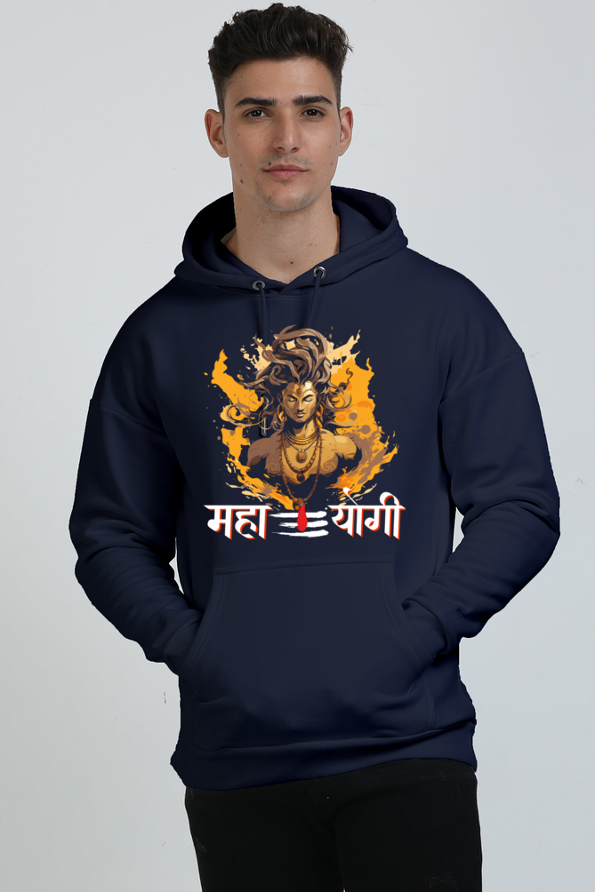 Shiv Ji Divine Power Oversized Hooded Sweatshirt T-Shirts  for Men Vastrdhamm