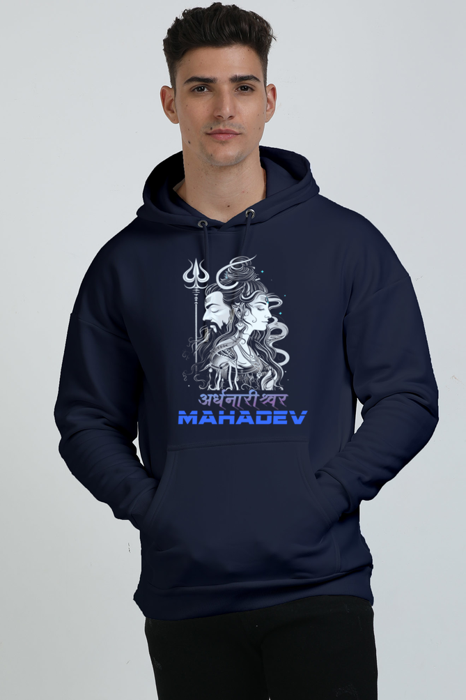 Shiv Ji Blessings Oversized Hooded Sweatshirt T-Shirts  for Men Vastrdhamm