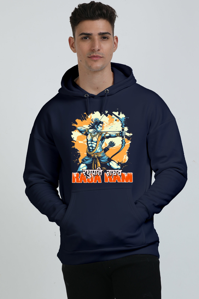 Ram Ji Warrior Spirit Oversized Hooded Sweatshirt T-Shirts  for Men Vastrdhamm