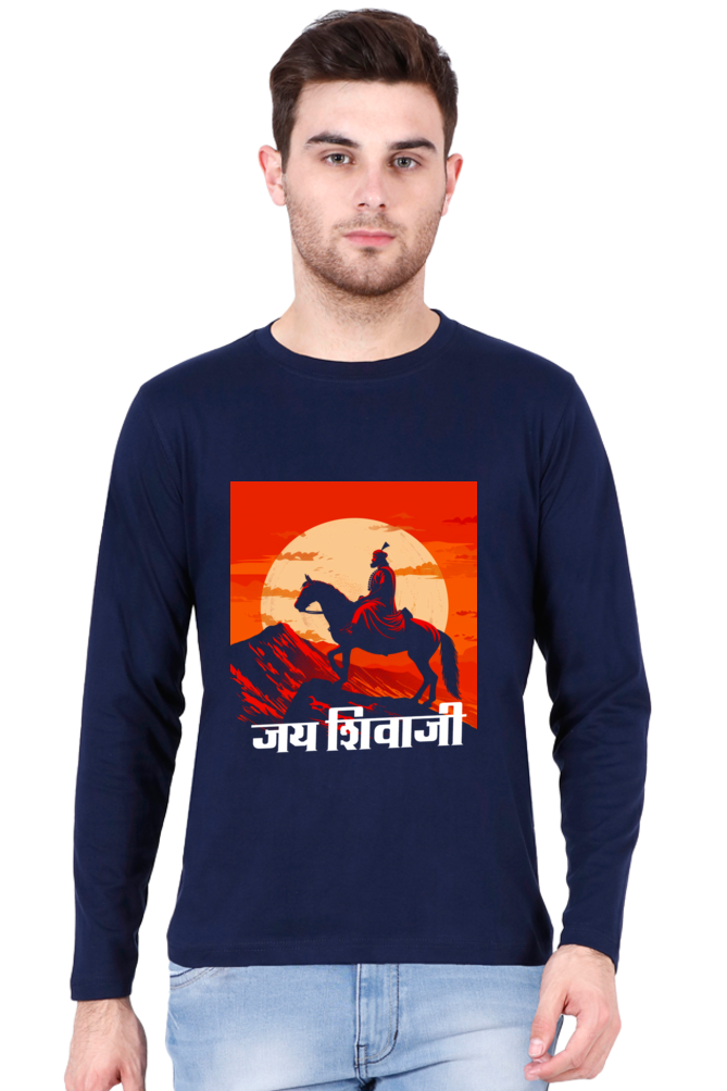 Shivaji Maharaj Honor Round Neck Full Sleeve T-Shirts for Men Vastrdhamm