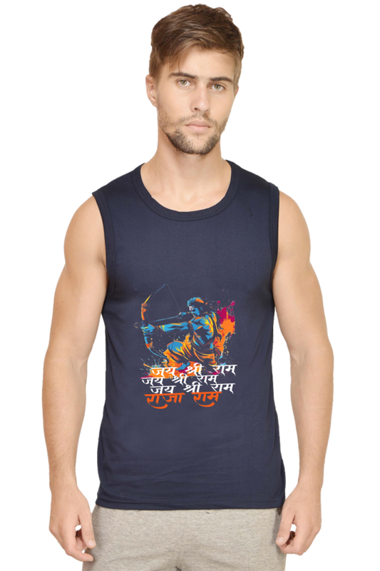 Ram Ji Sita Ram Round Neck Sleeveless T-Shirts  for Men Vastrdhamm