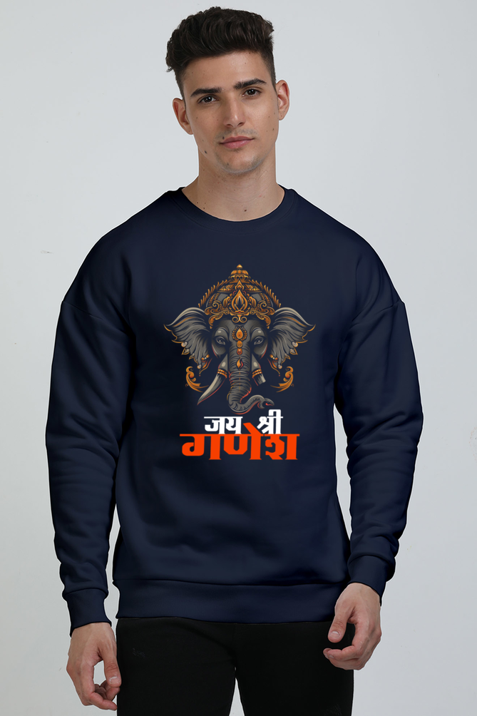 Jai Ganesha Protector Oversized Sweatshirt T-Shirts for Men Vastrdhamm