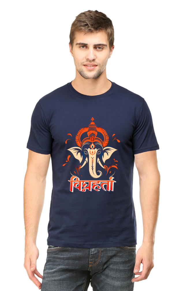 Jai Ganesha Spirit Round Neck Half Sleeve Classic T-Shirts for Men Vastrdhamm