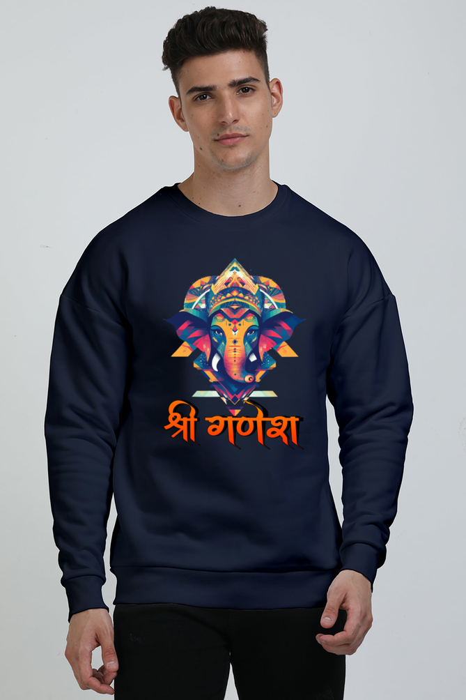 Ganesha Devotion Oversized Sweatshirt T-Shirts for Men Vastrdhamm