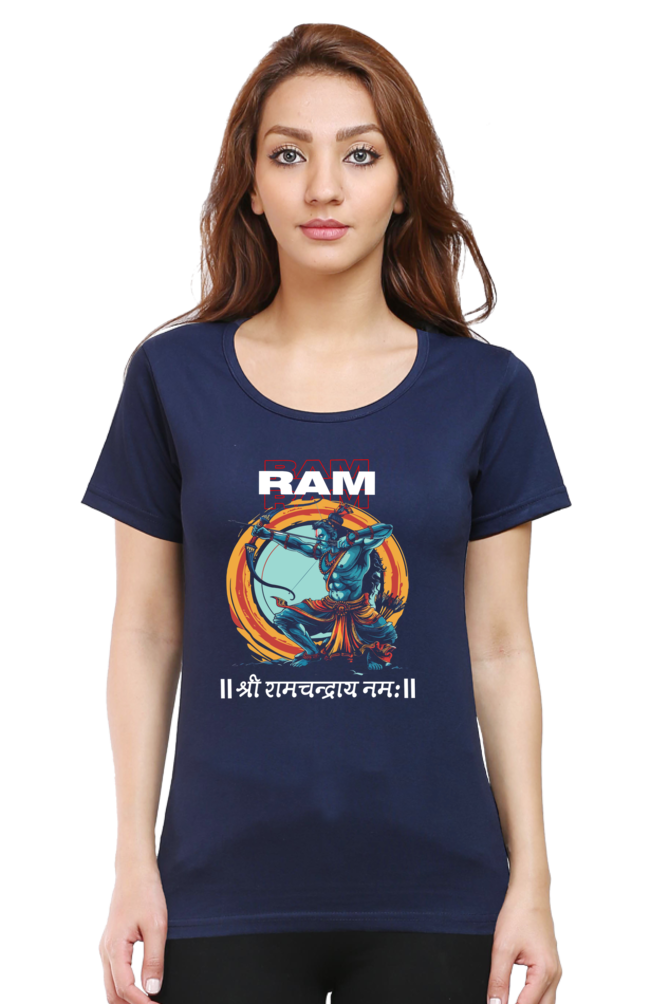 Ram Ji Victory Round Neck Half Sleeve Classic T-Shirts for Women Vastrdhamm