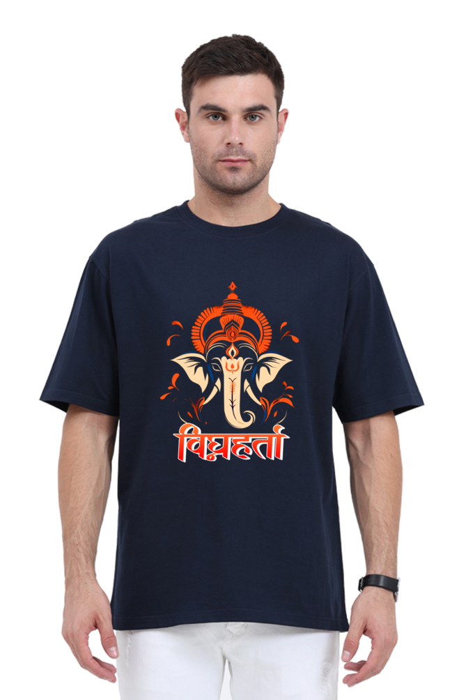 Jai Ganesha Spirit Oversized Classic T-Shirts for Men Vastrdhamm