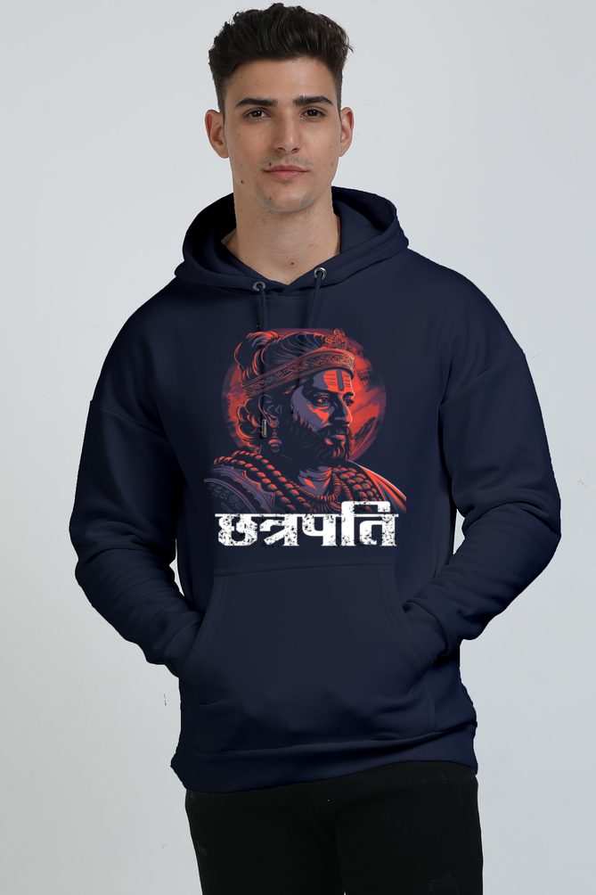 Shivaji Maharaj Warrior Spirit Oversized Hooded Sweatshirt T-Shirts for Men Vastrdhamm