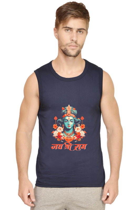 Ram Ji Vanvasi Round Neck Sleeveless T-Shirts  for Men Vastrdhamm