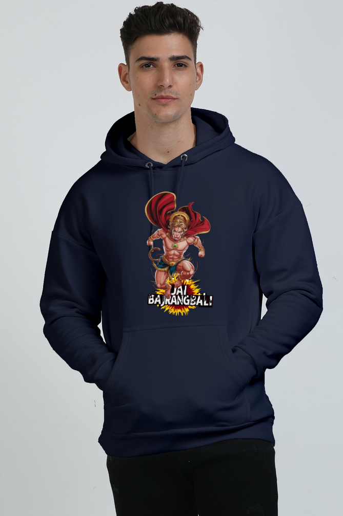 Hanuman Devotional Hero Oversized Hooded Sweatshirt T-Shirts for Men Vastrdhamm