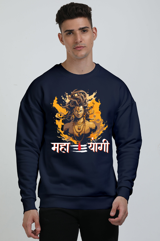 Shiv Ji Devotion Oversized Sweatshirt T-Shirts  for Men Vastrdhamm