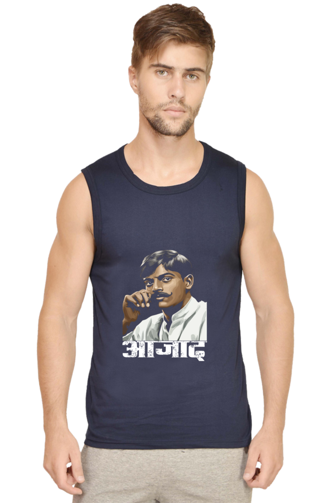 Chandra Shekhar Azad Courage Round Neck Sleeveless T-Shirts for Men Vastrdhamm