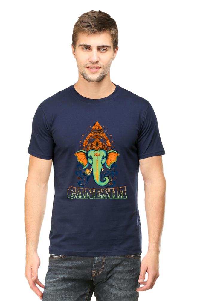 Jai Ganesha Glory Round Neck Half Sleeve Classic T-Shirts for Men Vastrdhamm