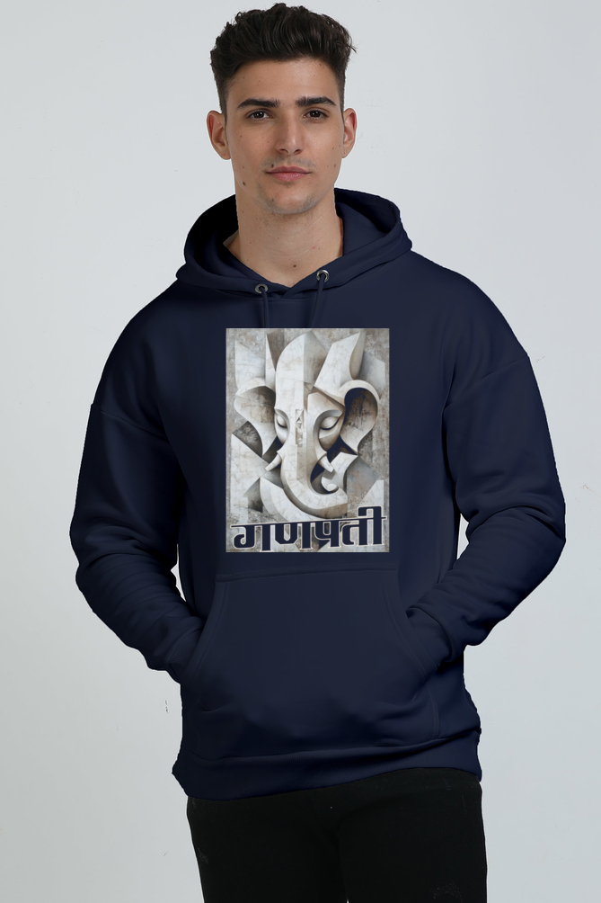 Ganesha Protector Oversized Hooded Sweatshirt T-Shirts for Men Vastrdhamm