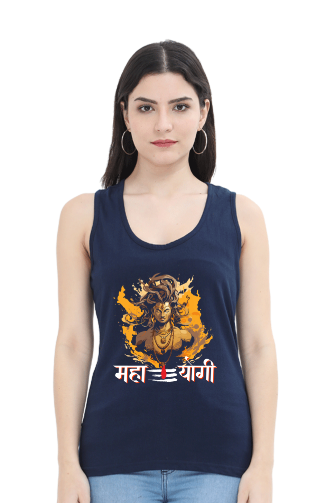 Shiv Ji Divine Power Tank Top T-Shirts for Women Vastrdhamm