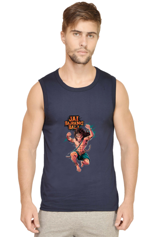 Hanuman Valor Round Neck Sleeveless T-Shirts for Men Vastrdhamm