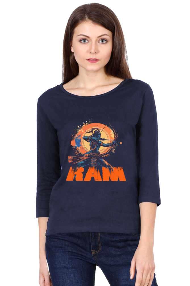 Ram Ji Maryada Purushottam Round Neck Full Sleeve T-Shirts for Women Vastrdhamm