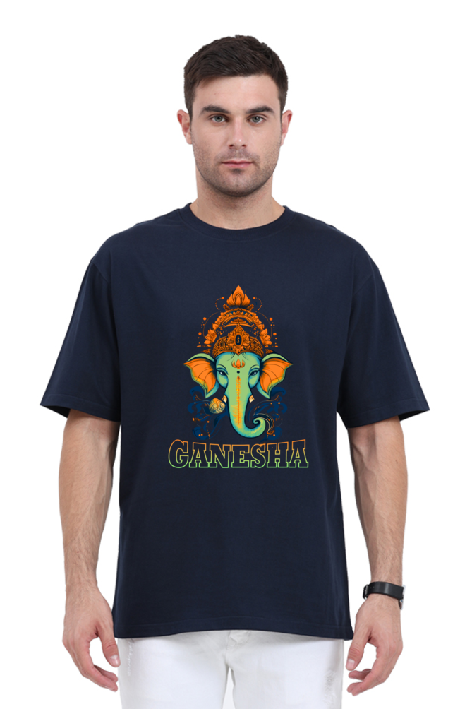 Jai Ganesha Glory Oversized Classic T-Shirts for Men Vastrdhamm