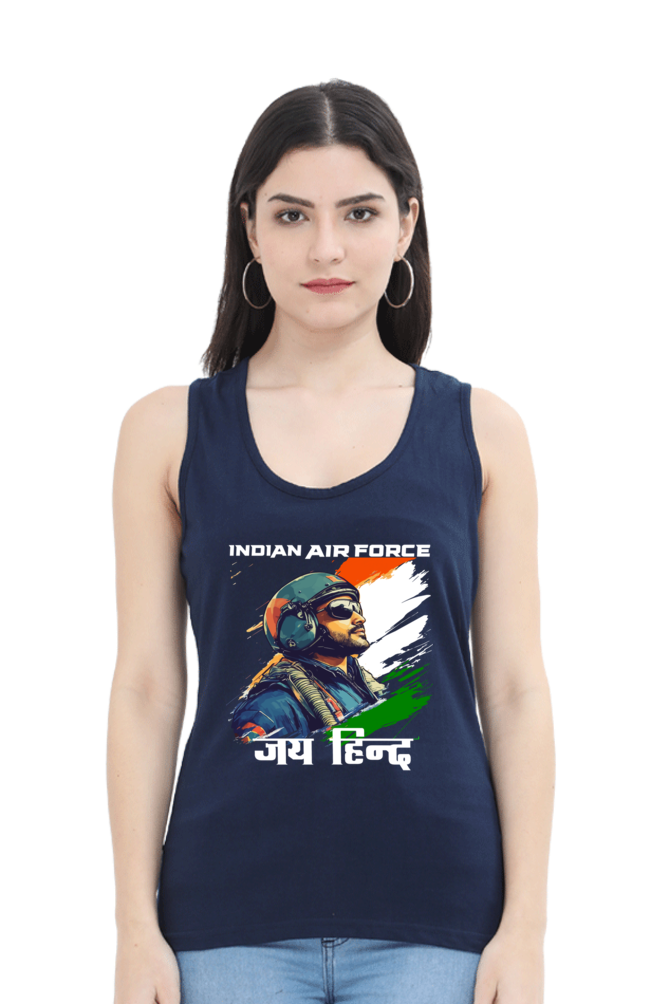 Sky Warriors: Indian Air Force Tank Top T-Shirts for Women Vastrdhamm