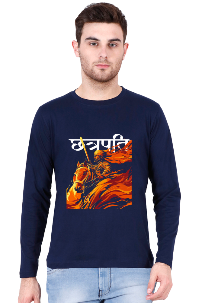 Shivaji Maharaj Legacy Round Neck Full Sleeve T-Shirts for Men Vastrdhamm