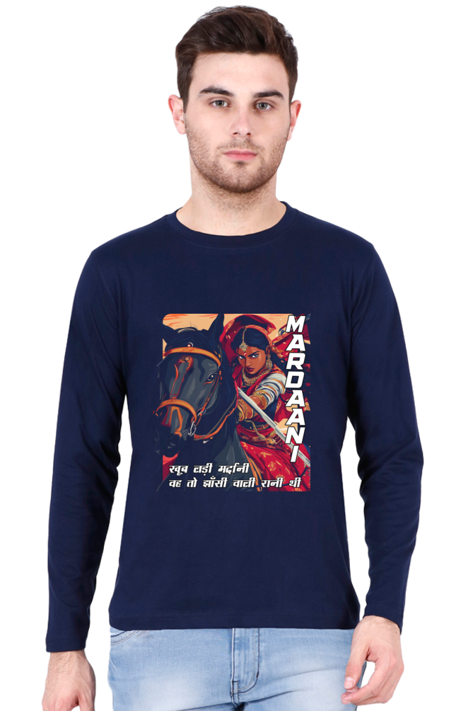 Lakshmi Bai Fierce Defender Round Neck Full Sleeve T-Shirts for Men Vastrdhamm