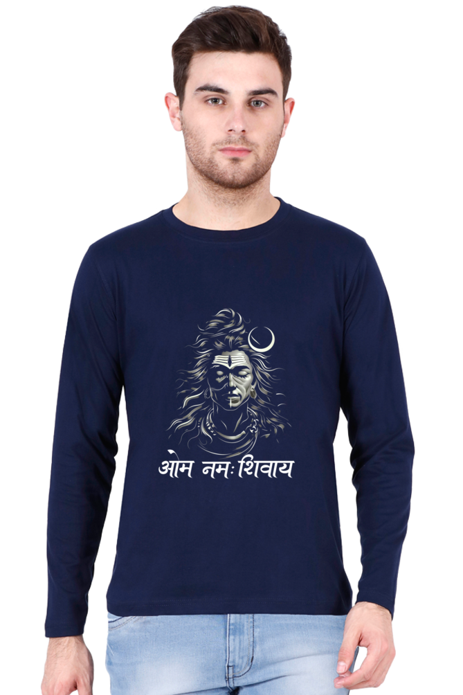 Shiv Ji Om Namah Shivaya Round Neck Full Sleeve T-Shirts for Men Vastrdhamm