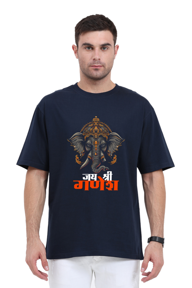 Ganesha Devotion Oversized Classic T-Shirts for Men Vastrdhamm