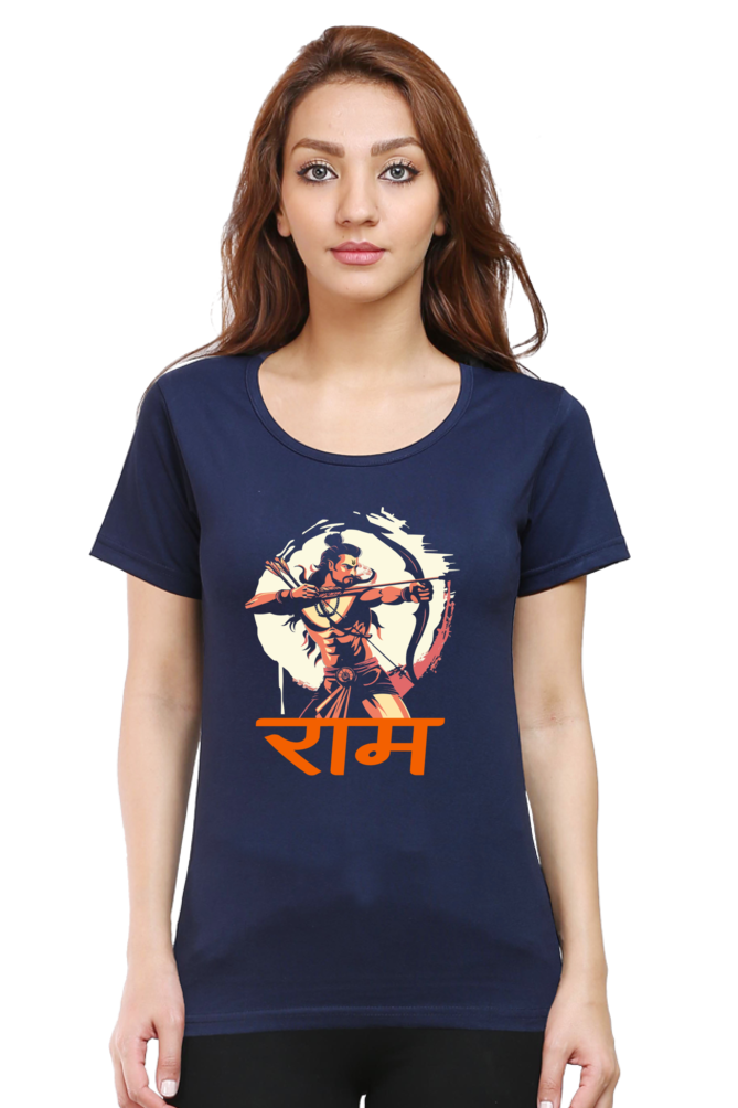 Ram Ji Divine Grace Round Neck Half Sleeve Classic T-Shirts for Women Vastrdhamm