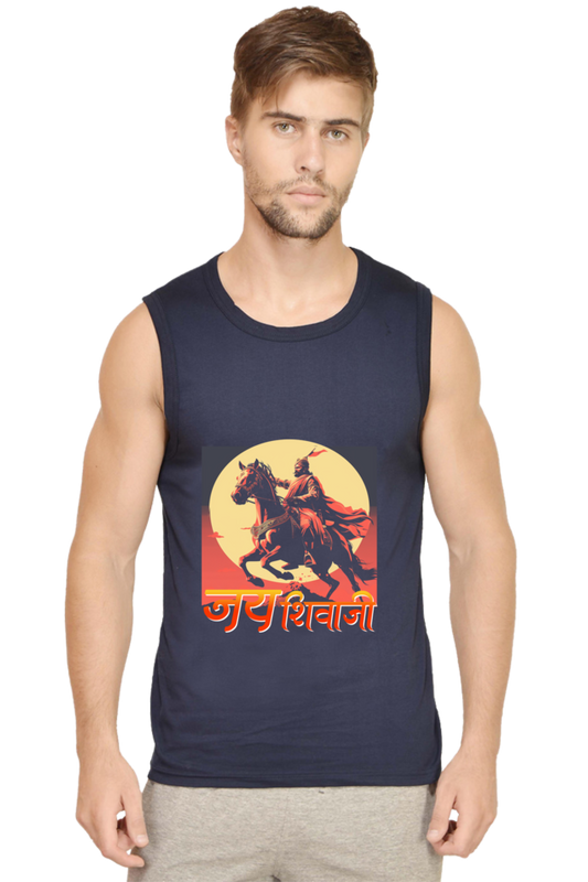 Shivaji Maharaj Valor Round Neck Sleeveless T-Shirts for Men Vastrdhamm