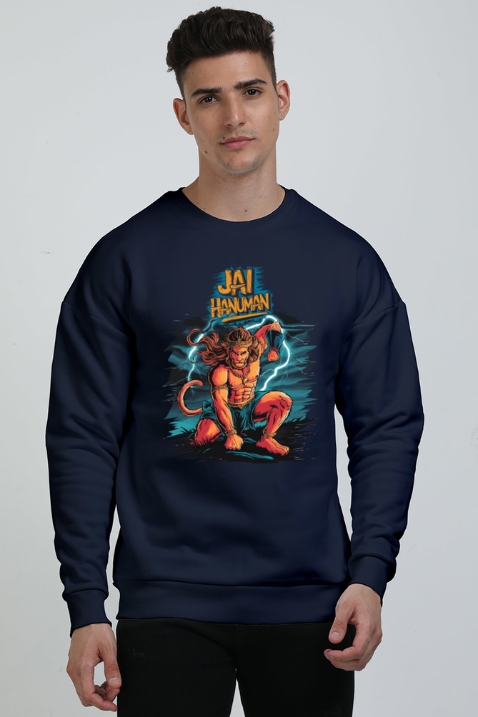 Hanuman Bhakti Warrior Oversized Sweatshirt T-Shirts for Men Vastrdhamm