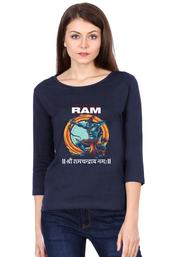 Ram Ji Victory Round Neck Full Sleeve T-Shirts for Women Vastrdhamm