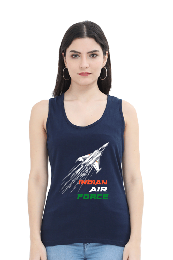 Sky Warriors: Indian Air Force Tank Top T-Shirts for Women Vastrdhamm