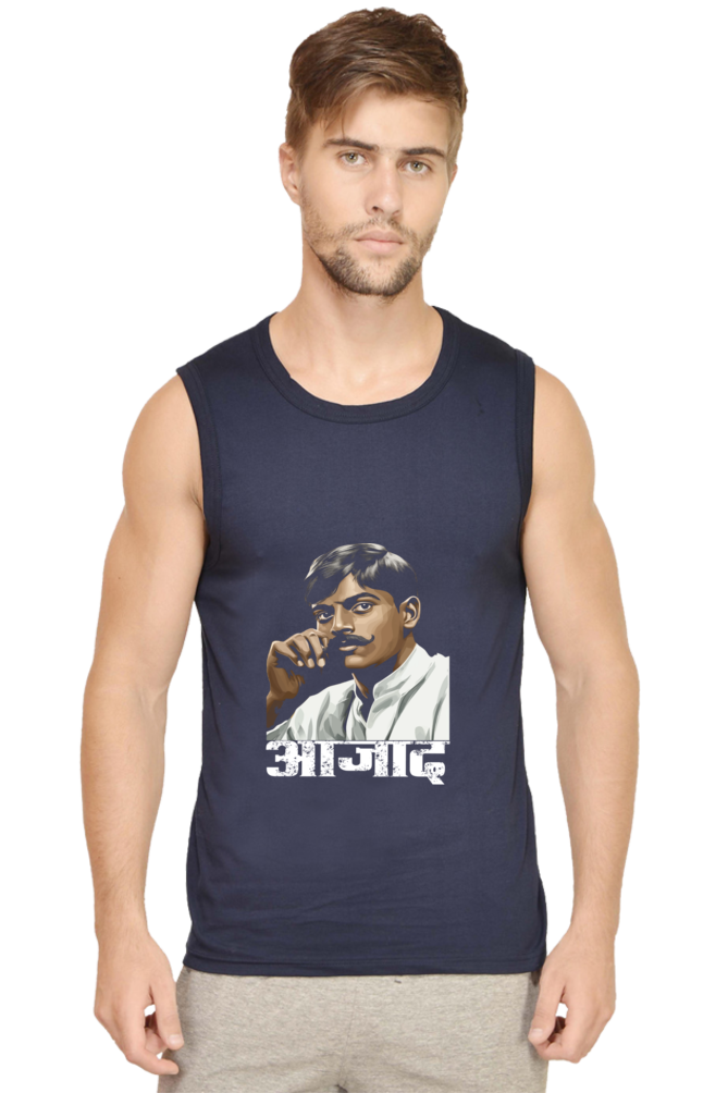 Chandra Shekhar Azad Courage Round Neck Sleeveless T-Shirts for Men Vastrdhamm