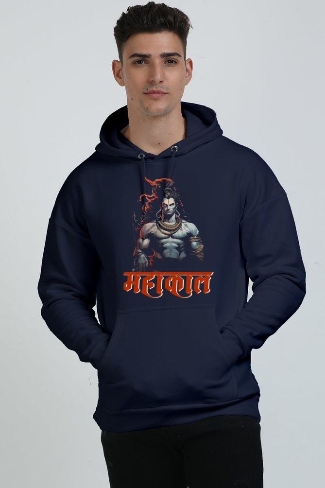 Shiv Ji Shankar Oversized Hooded Sweatshirt T-Shirts  for Men Vastrdhamm