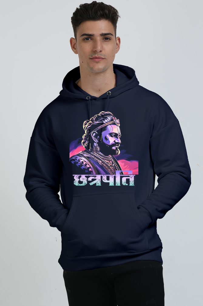 Shivaji Maharaj Warrior Spirit Oversized Hooded Sweatshirt T-Shirts for Men Vastrdhamm