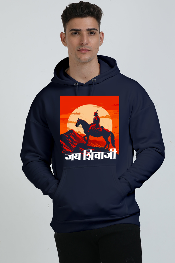 Shivaji Maharaj Courage Oversized Hooded Sweatshirt T-Shirts for Men Vastrdhamm