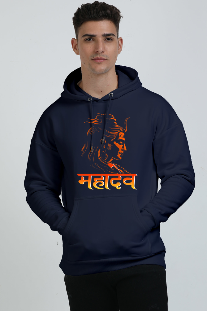 Shiv Ji Mahadev Oversized Hooded Sweatshirt T-Shirts  for Men Vastrdhamm